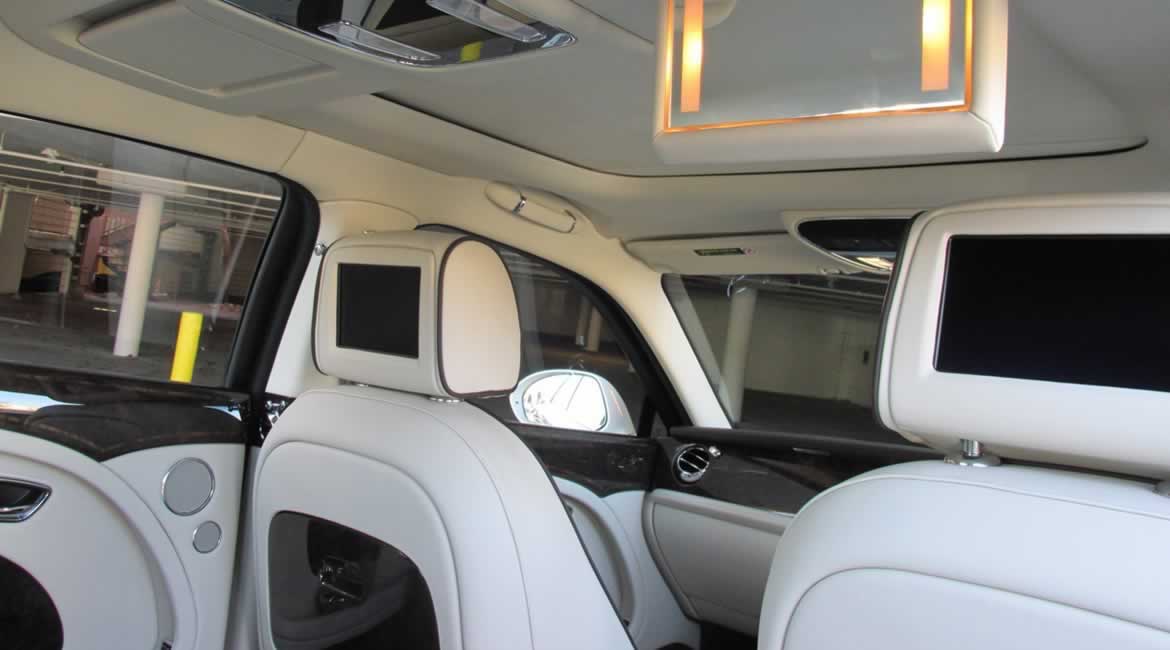 Bentley Mulsanne interior view from rear to front seats