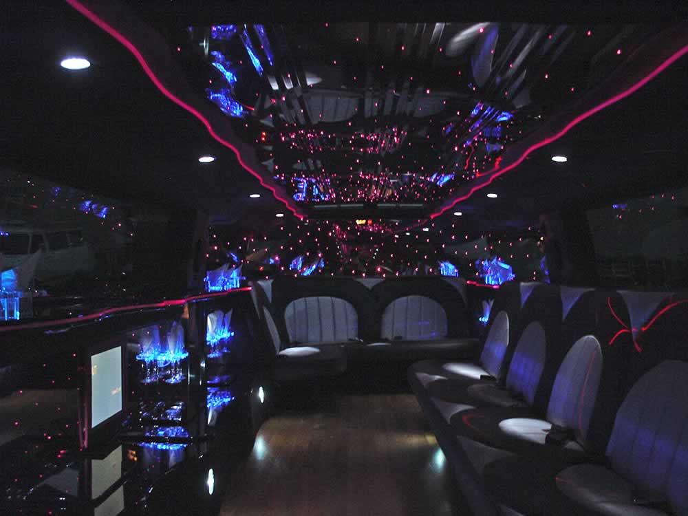 Pink Hummer H2 stretch limo interior