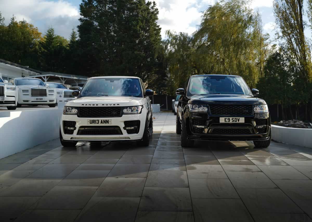 Black and White Range Rover Autobiography SUVs