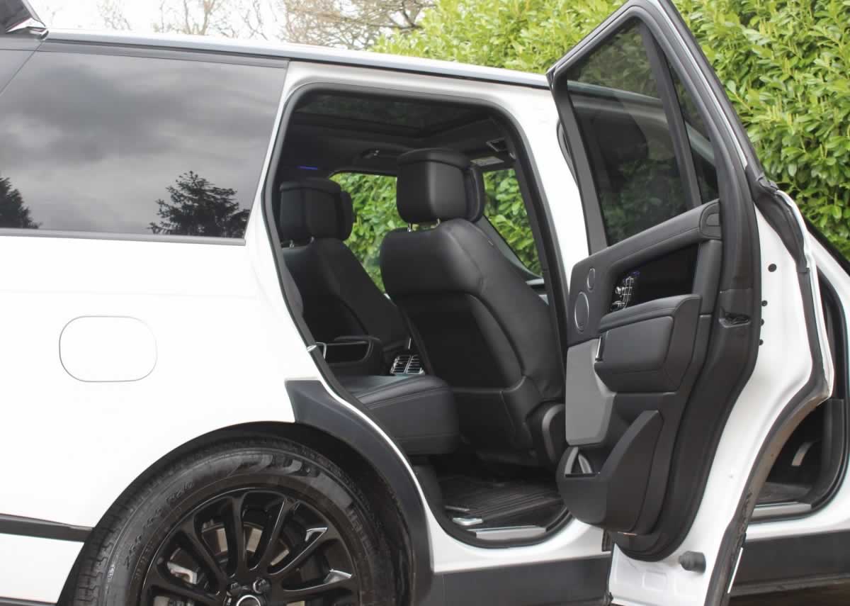 Range Rover Autobiography Urbann white front door open