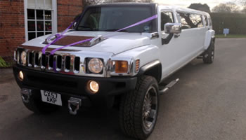 white Hummer H2 limo