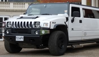 White Hummer H2 limo